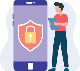 Secure Login Vector illustration which can easily modify or edit