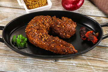 Baked pork tenderloin with mustard