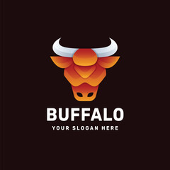 Vector Logo Illustration Bull Gradient Colorful Style