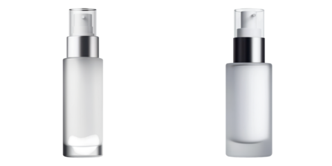 Bottle, mockup, realistic. Luxury cosmetic bottle mockup with airless transparent background