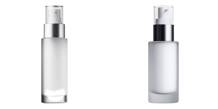 Bottle, mockup, realistic. Luxury cosmetic bottle mockup with airless transparent background