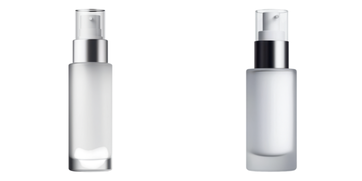Bottle, mockup, realistic. Luxury cosmetic bottle mockup with airless transparent background