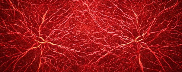 Fototapeta premium Intricate Red Neural Network Visualization