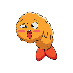  illustration of tempura with hand cartoon feeling ridiculous
