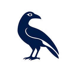 Naklejka premium A stylized silhouette of a bird, likely a raven or crow.