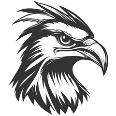 Obraz premium Detailed illustration of an eagle's head in a bold graphic style.