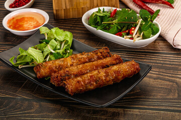 Fried Vietnamese spring roll with special sauce