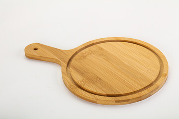 Wooden cutting board isolated on white background