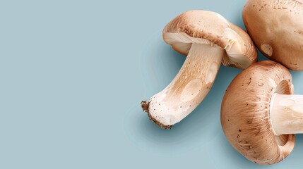 Mushroom on a tranquil background, magnificent mushroom details. Background peaceful, mushroom strong.