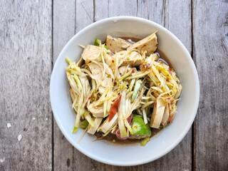 Papaya salad spicy Thai food