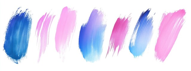 Blue pink gradient color set image on white background