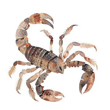 recommend clip art: Watercolor cute scorpion animal wildlife clip art element illustration