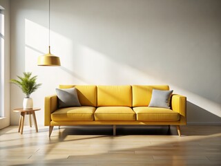 Top View White Living Room Sofa, Modern Minimalist Interior Design