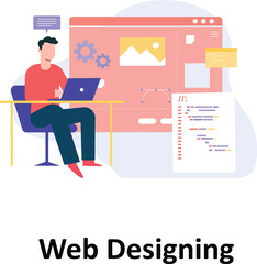 Web Designing Vector illustration which can easily modify or edit