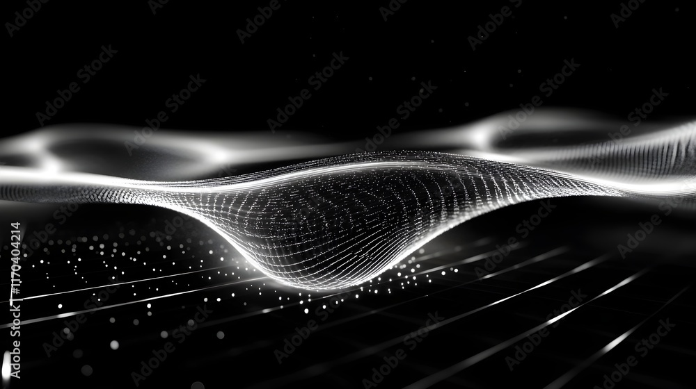 Poster abstract digital wave background. futuristic technology. data network. cyber space. modern design. w