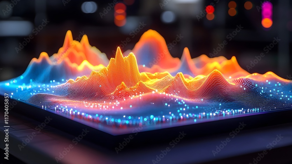 Poster abstract 3d digital data visualization: futuristic technology background