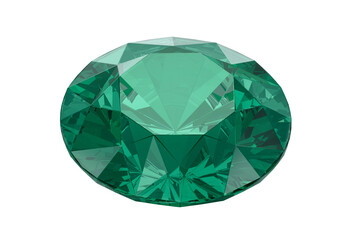 Green diamond with high quality, transparent background