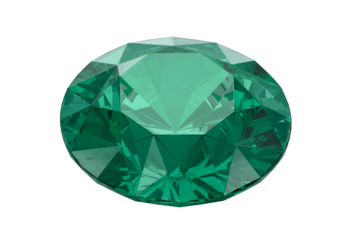 Green diamond with high quality, transparent background