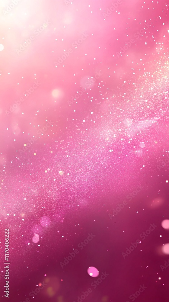 Poster a vibrant abstract background featuring shimmering pink hues and sparkling bokeh effects.