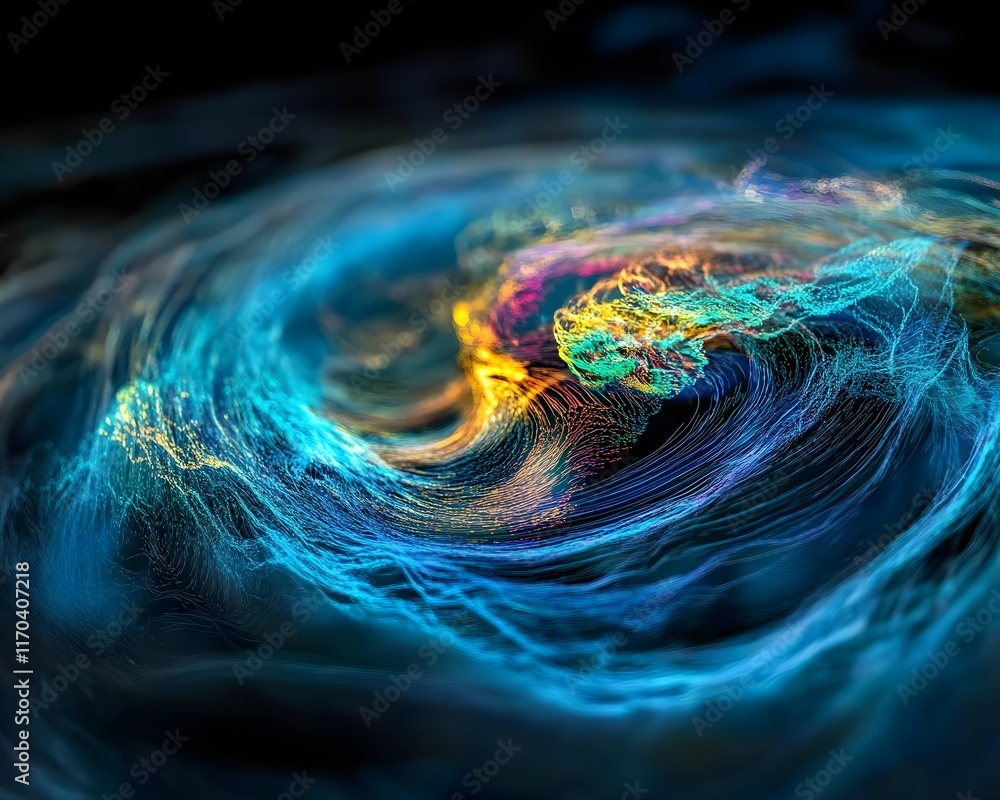 Aufkleber abstract colorful swirling data flow background