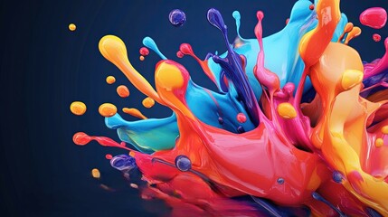 A vibrant abstract paint splash background with bold colors, great for making your graphics stand out with energy and creativity. © ilham