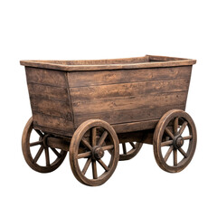 Rustic wooden cart with wheels for vintage decor