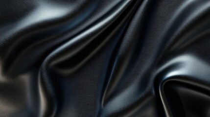 Obraz premium A smooth black leather texture background, perfect for giving your designs a sleek and modern appearance.