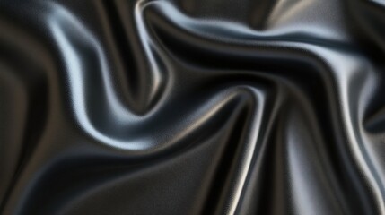 Fototapeta premium A smooth black leather texture background, perfect for giving your designs a sleek and modern appearance.