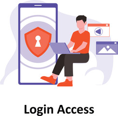 Login Access Vector Illustration
