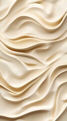 Obraz premium Textured cream fabric with elegant flowing waves creating a soft, luxurious appearance.