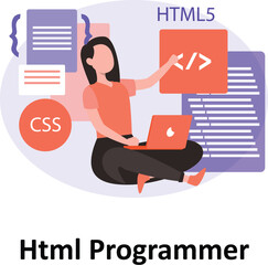 Html Programmer Vector Illustration
