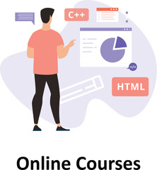 Online Courses Vector Illustration