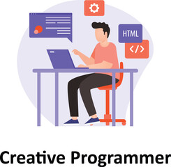 Creative Programmer Vector Illustration