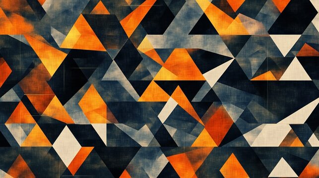 A dynamic geometric pattern with bold triangles in contrasting colors, ideal for adding a modern and energetic touch to your visuals.