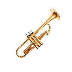 Obraz premium Polished brass trumpet on a black background