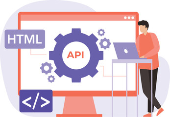 Api Development Vector Illustration