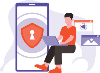 Login Access Vector Illustration