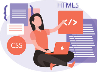 Html Programmer Vector Illustration