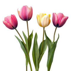 Obraz premium tulipes on white background