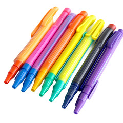 Top view markers in rainbow colors concept