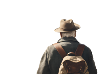 旅立つ老人の後ろ姿