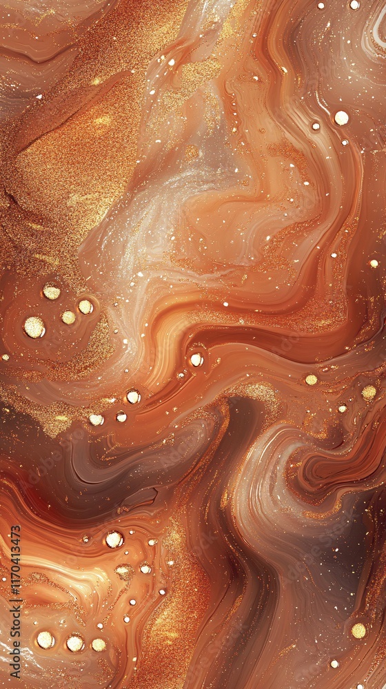 Poster abstract swirls of rich orange and gold tones create a luxurious and dynamic visual experience.