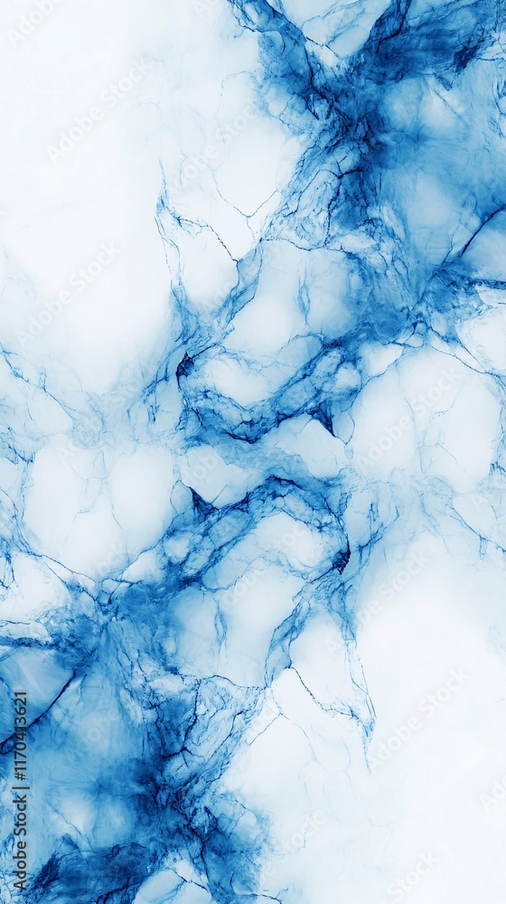 Poster abstract blue marble texture with flowing patterns and soft white highlights.