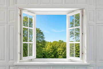 White wooden over summer window background