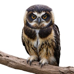 Spectacled Owl isolated on white background