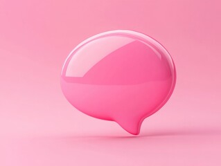 Pink speech bubble on a pink background
