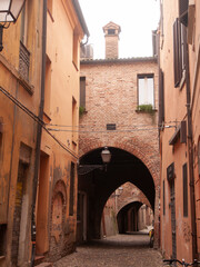 Italia, Veneto, la città di Ferrara. via delle Volte