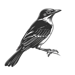 Obraz premium A stylized illustration of a bird perched gracefully.