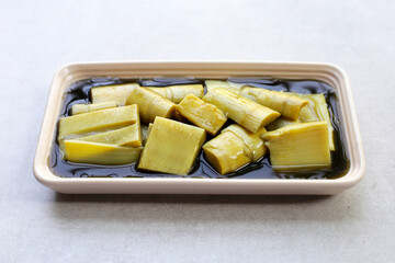 Bamboo shoot in tiliacora triandra juice