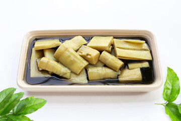 Bamboo shoot in tiliacora triandra juice